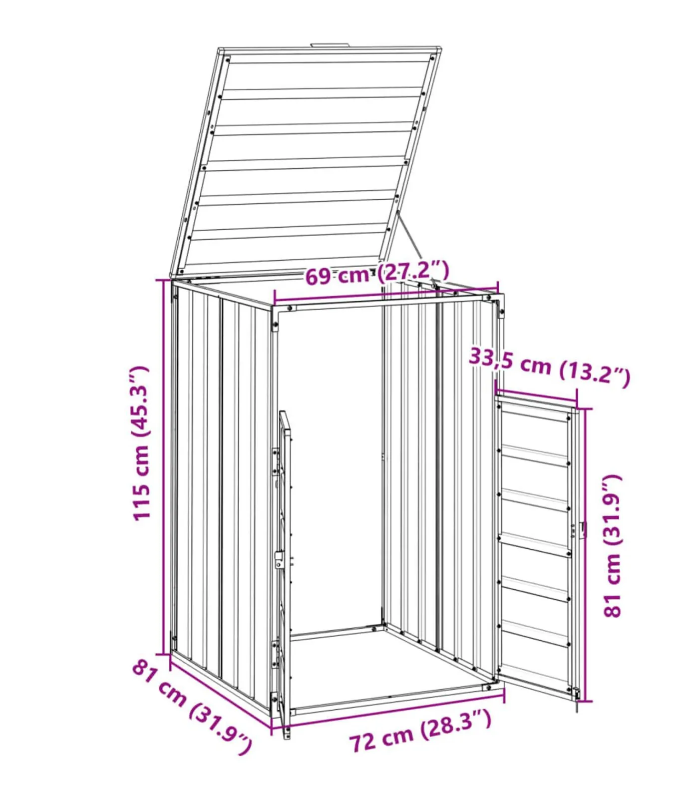 Best Containerberging voor 1 container 72x81x115 cm staal bruin Manden En Bakken