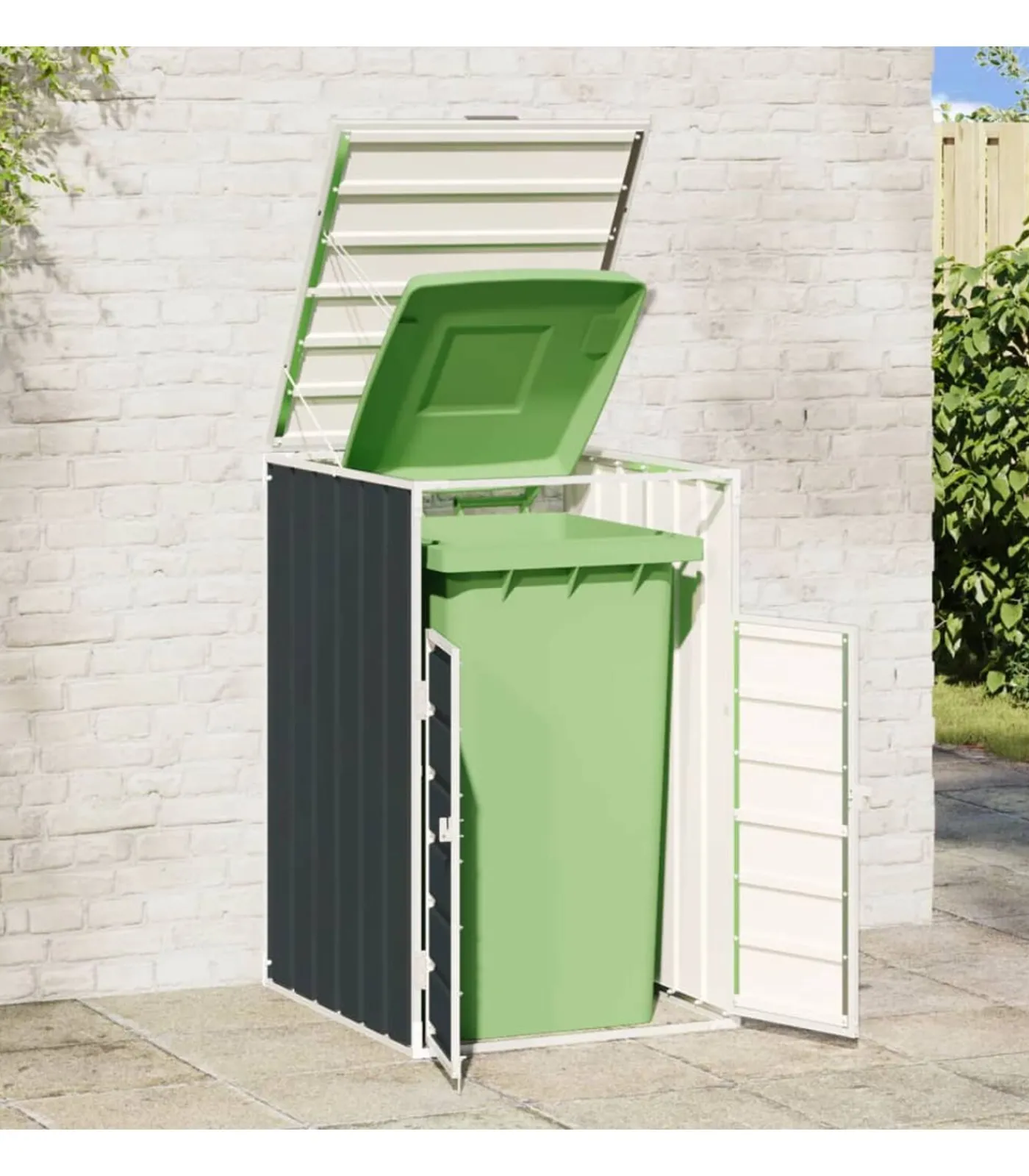 Best Containerberging voor 1 container 72x81x115 cm staal antraciet Manden En Bakken