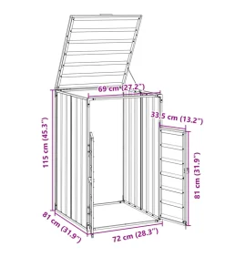 Best Containerberging voor 1 container 72x81x115 cm staal antraciet Manden En Bakken