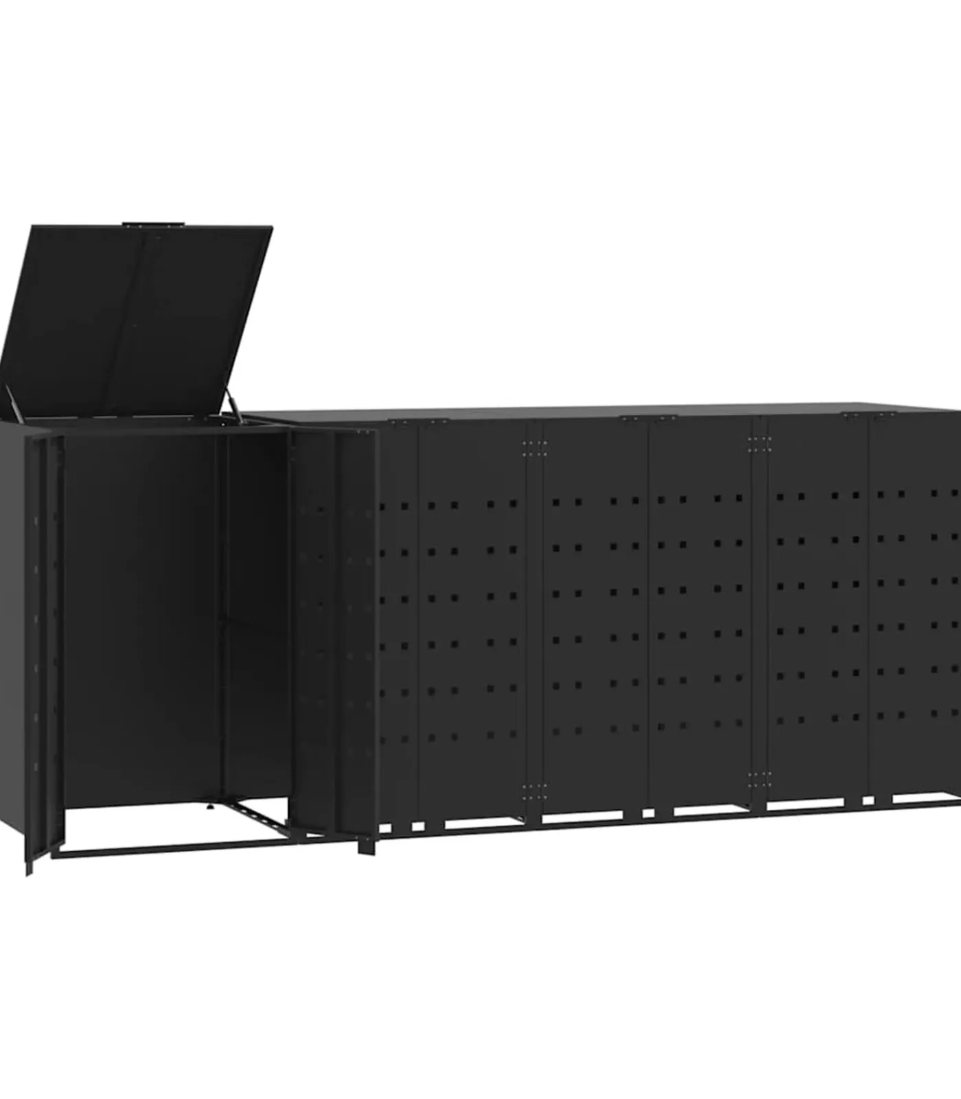 Clearance Containerberging voor 4 containers 276x79x117 cm staal zwart Manden En Bakken