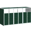New Containerberging voor 3 containers 216x81x115 cm staal groen Manden En Bakken