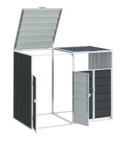 vidaXL Containerberging voor 2 containers 144x81x113cm staal antraciet