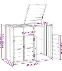 vidaXL Containerberging voor 2 containers 144x81x113cm staal antraciet