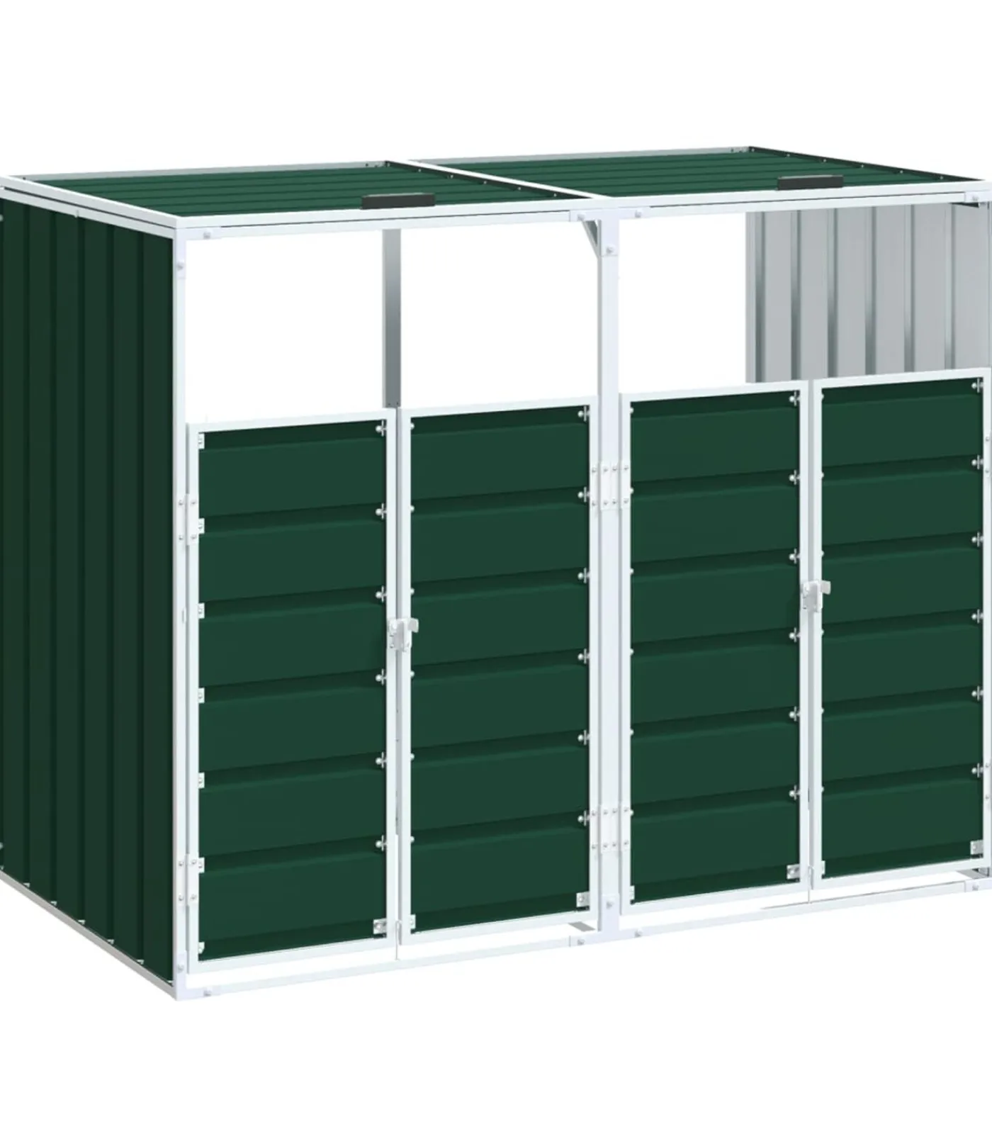 Clearance Containerberging voor 2 containers 144x81x113 cm staal groen Manden En Bakken