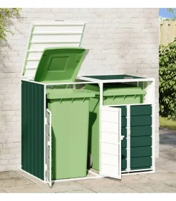 Clearance Containerberging voor 2 containers 144x81x113 cm staal groen Manden En Bakken
