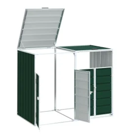Clearance Containerberging voor 2 containers 144x81x113 cm staal groen Manden En Bakken