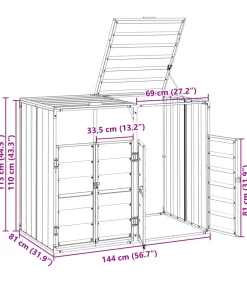 Clearance Containerberging voor 2 containers 144x81x113 cm staal groen Manden En Bakken