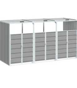 vidaXL Containerberging voor 3 containers 216x81x115 cm staal grijs