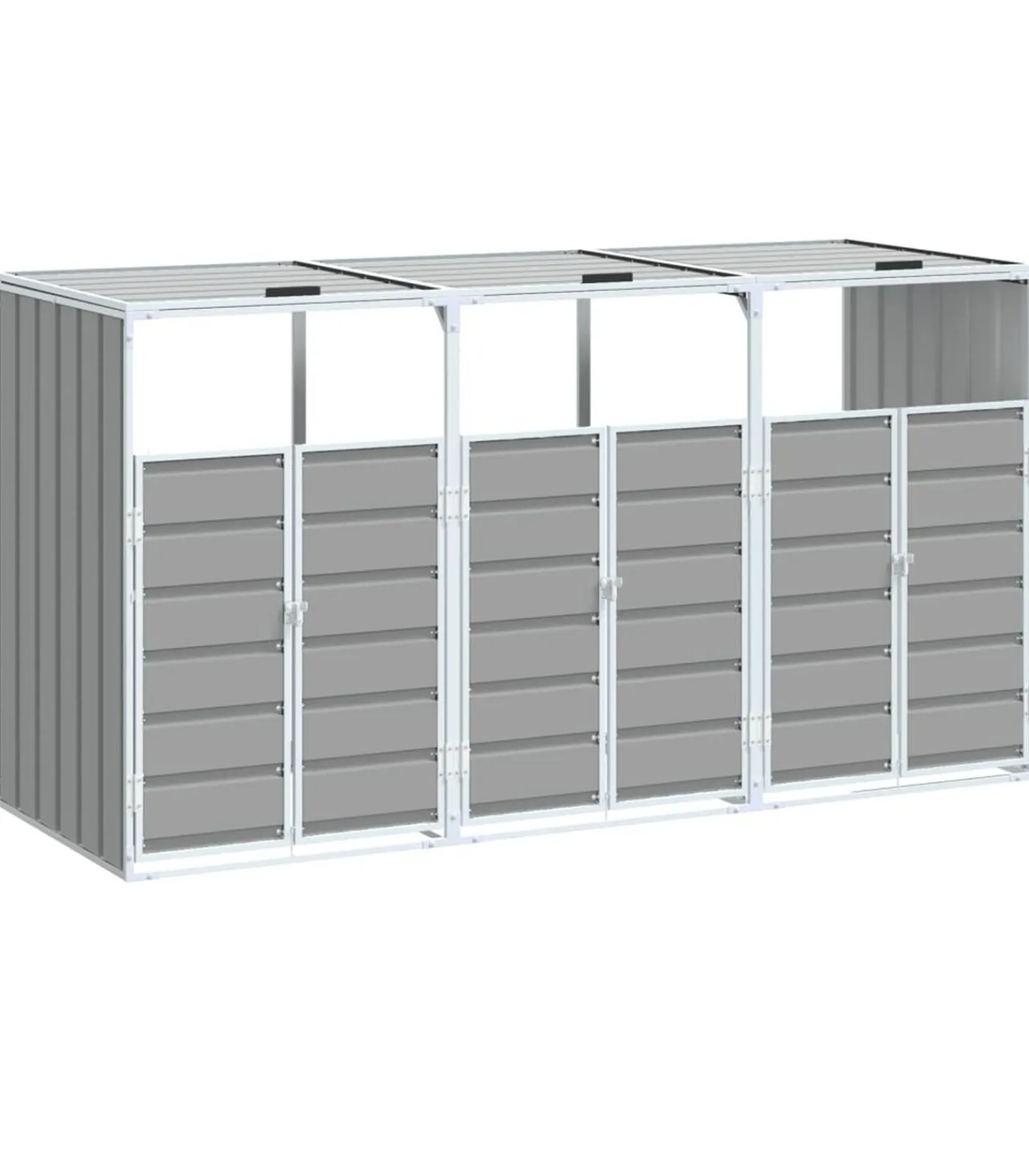vidaXL Containerberging voor 3 containers 216x81x115 cm staal grijs