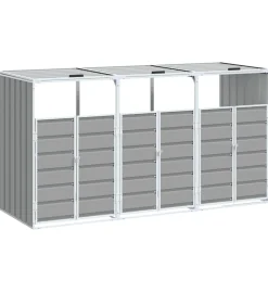 vidaXL Containerberging voor 3 containers 216x81x115 cm staal grijs