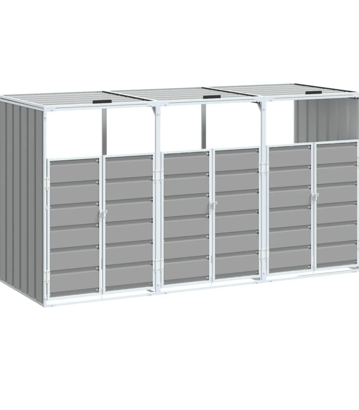 vidaXL Containerberging voor 3 containers 216x81x115 cm staal grijs