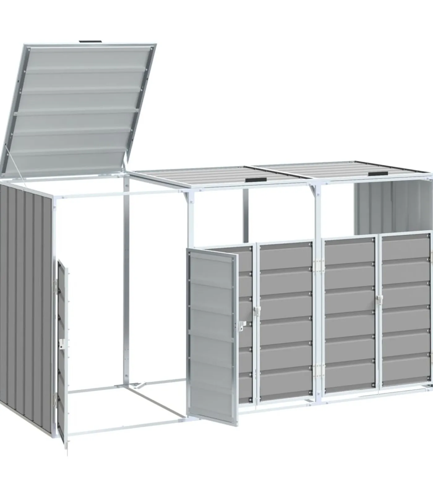 vidaXL Containerberging voor 3 containers 216x81x115 cm staal grijs