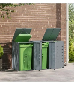 Online Containerberging voor 3 containers 207x79x117 cm staal grijs Manden En Bakken