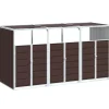 vidaXL Containerberging voor 3 containers 216x81x115 cm staal bruin