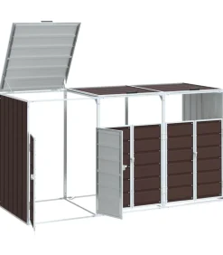 vidaXL Containerberging voor 3 containers 216x81x115 cm staal bruin