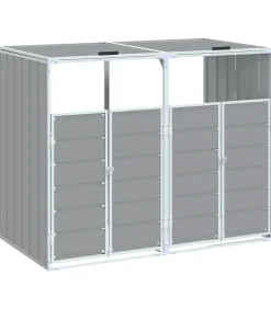 Containerberging voor 2 containers 144x81x113 cm staal grijs Manden En Bakken
