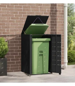 Discount Containerberging voor 1 container 69x79x117 cm staal zwart Manden En Bakken
