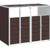 vidaXL Containerberging voor 2 containers 144x81x113 cm staal bruin