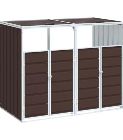 vidaXL Containerberging voor 2 containers 144x81x113 cm staal bruin