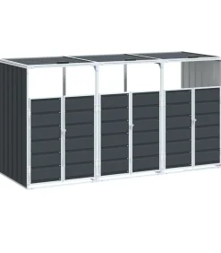 New Containerberging voor 3 containers 216x81x115cm staal antraciet Manden En Bakken