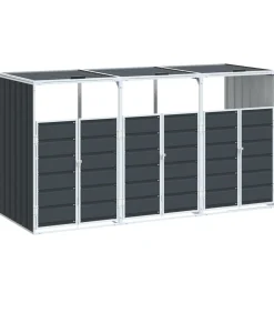New Containerberging voor 3 containers 216x81x115cm staal antraciet Manden En Bakken