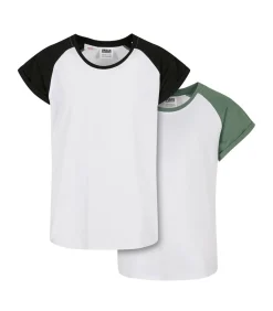 Kinderen Urban Classics CONTRAST - T-shirt - Lichtrood
