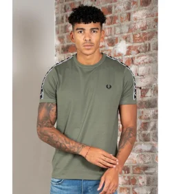 Contrast tape ringer t-shirt - laurel wreath black Heren T-Shirts & Polo's