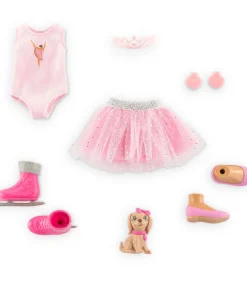 Kinderen Corolle modepop ballerina Valentine met accessoires en hond Tutu