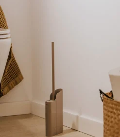 New Platte Toiletborstelhouder Mat Wit Toiletaccessoires