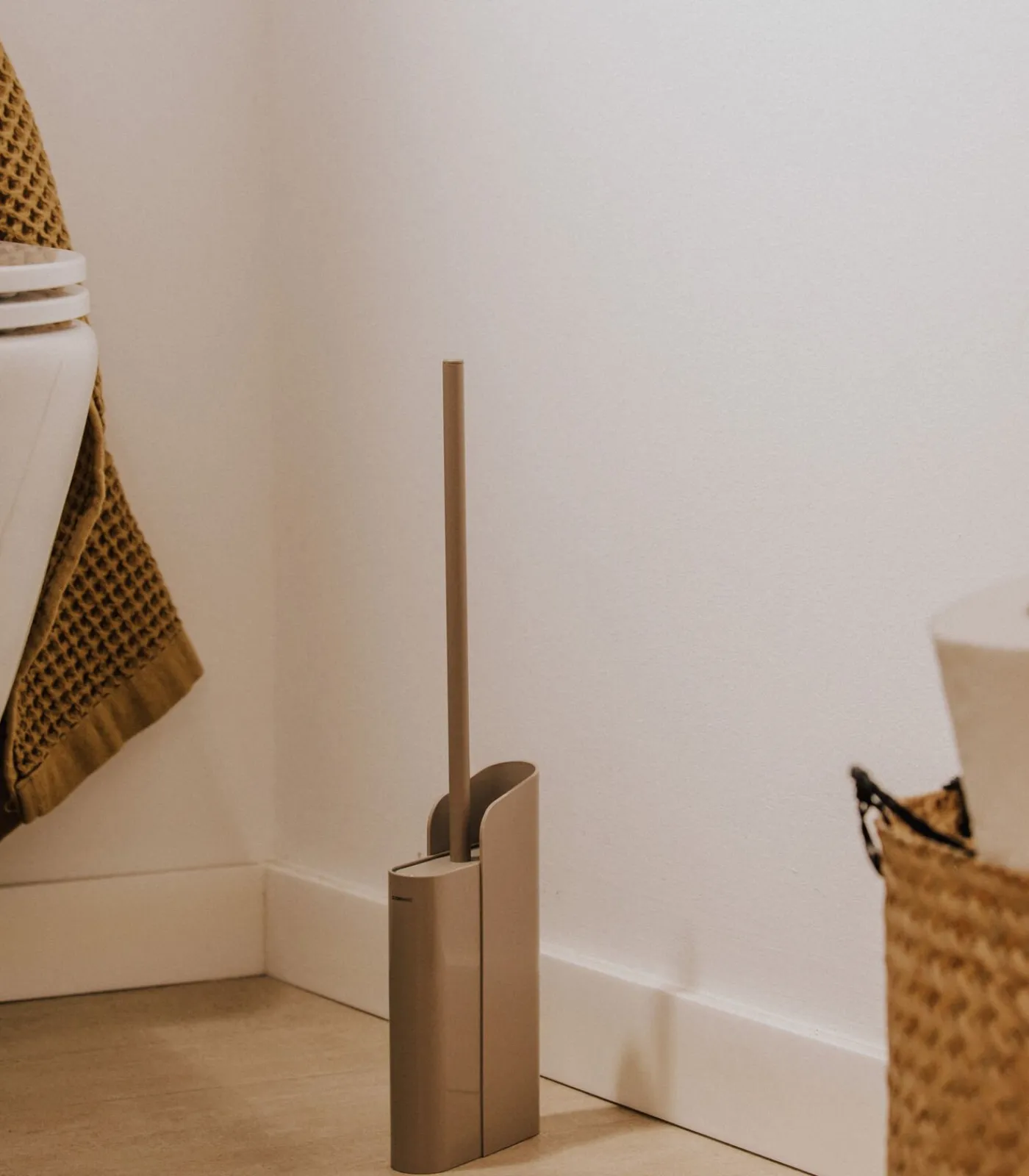 New Platte Toiletborstelhouder Mat Wit Toiletaccessoires