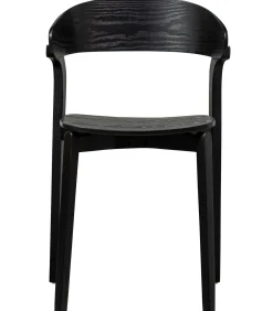 WOOOD Cras Eetkamerstoelen - Essenhout - Zwart - Set van 6