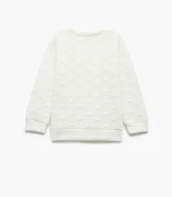 Kinderen Koton Crèmekleurige Meisjestrui Met Hartjespatroon