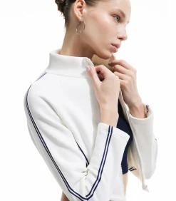 DAMES Koton Crop Sweatshirt Met Rits en Streepdetails