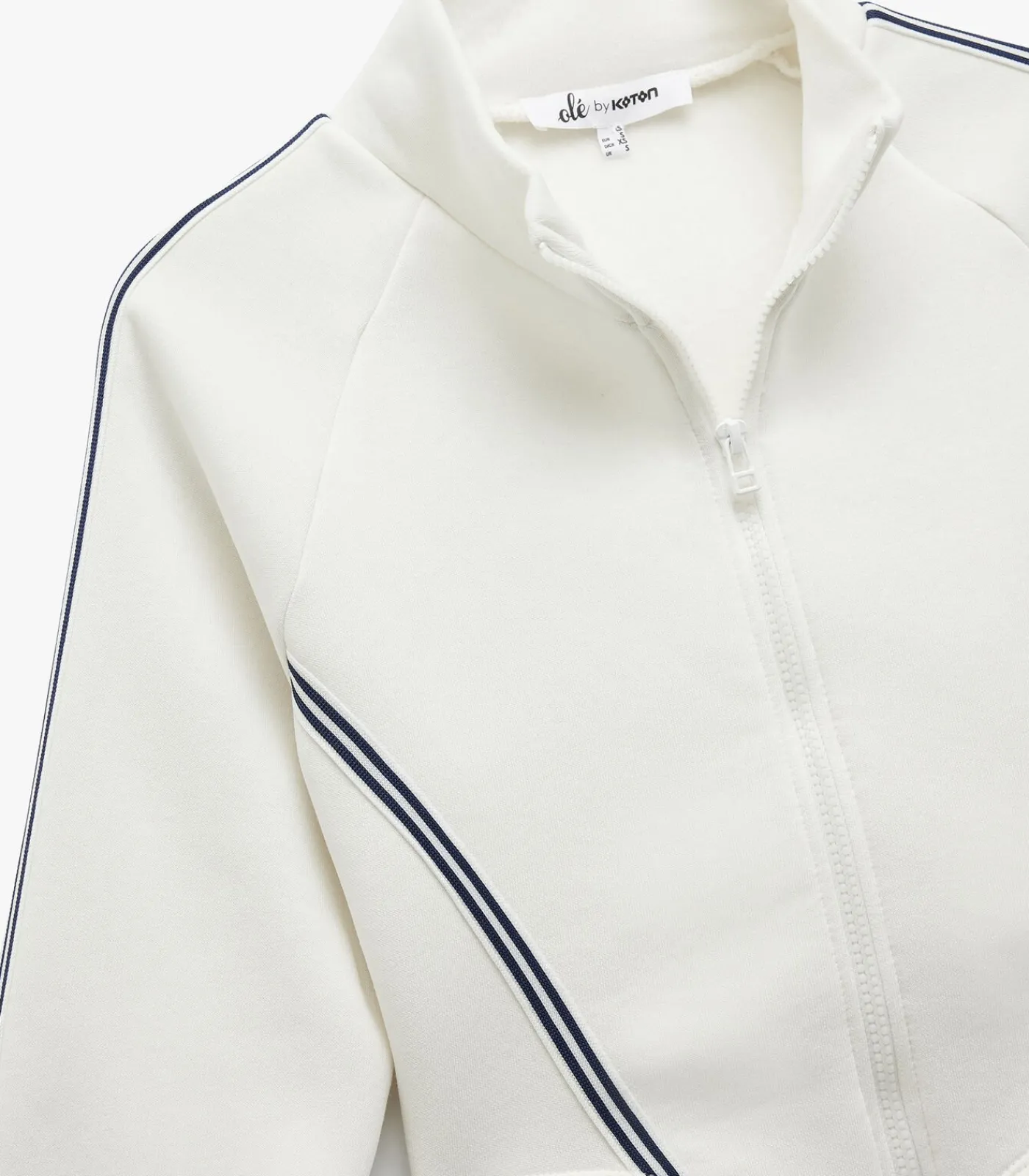 DAMES Koton Crop Sweatshirt Met Rits en Streepdetails