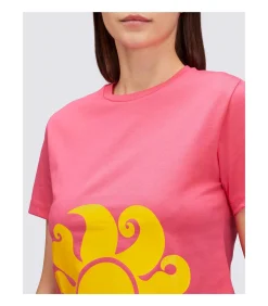 New Cropped T-Shirt With Maxi Logo Print DAMES Badmode