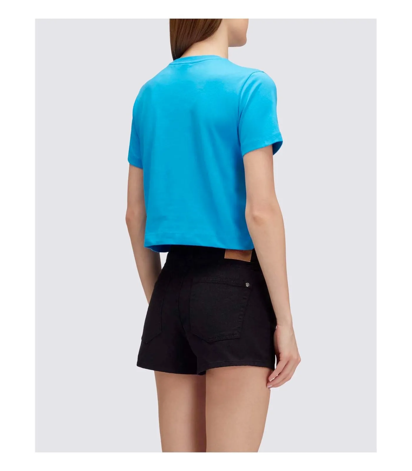 Hot Cropped T-Shirt With Maxi Logo Print DAMES Badmode