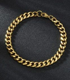 Best Cuban Link Heren Armband - Dikke Schakel - 7mm - Goud kleurig Heren Armbanden