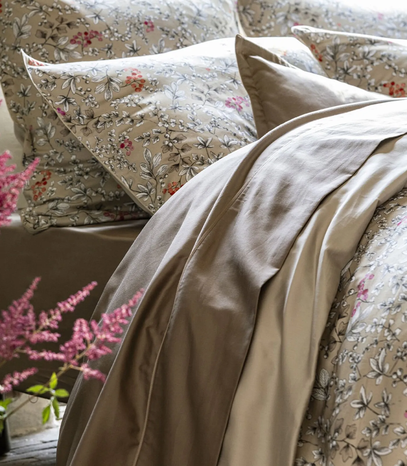 Alexandre Turpault Cueillette - Effen kussensloop in biologisch katoen satijn