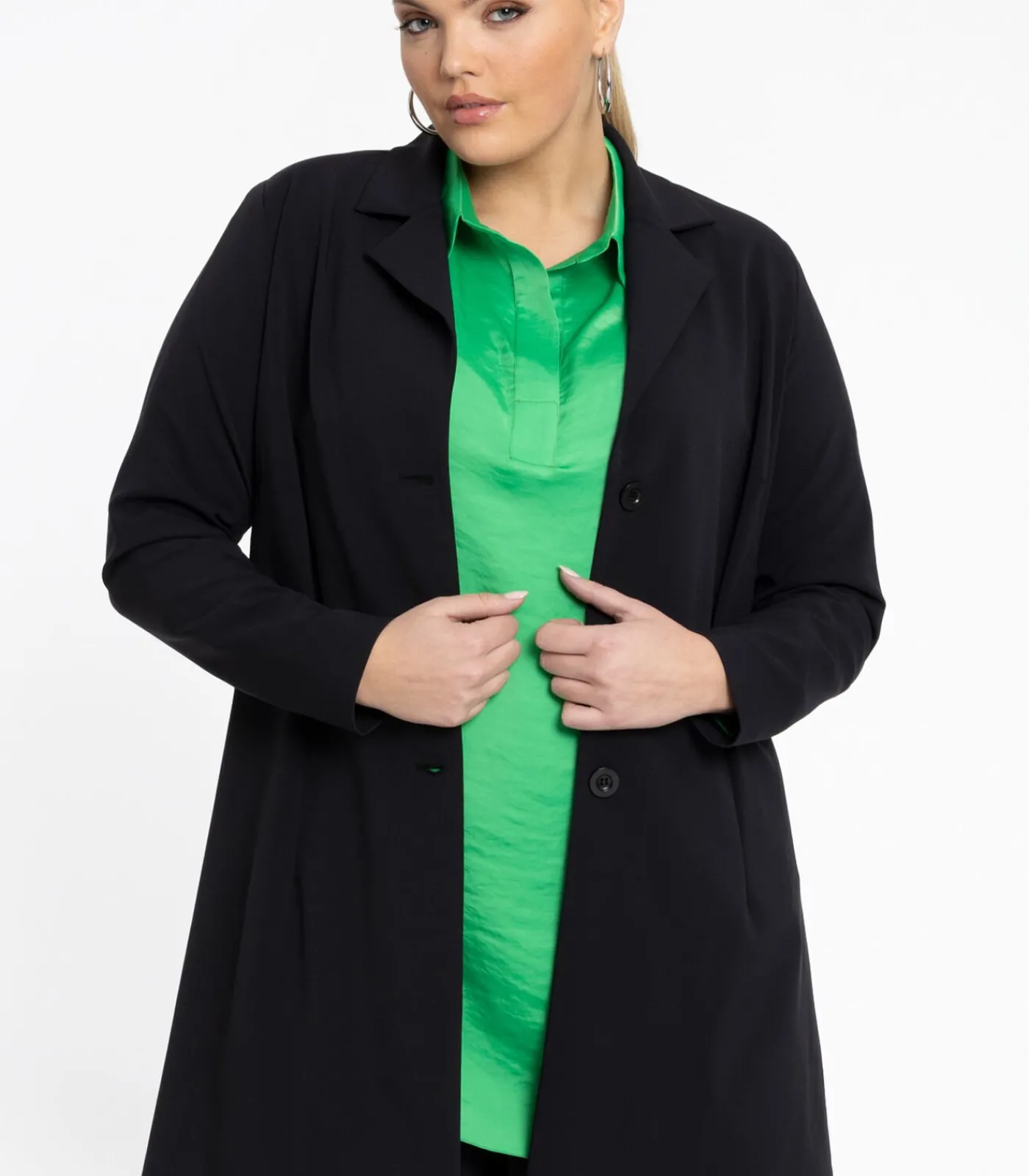 Hot Dames Blazer met imitatieleren detail DAMES Maatpakken & Blazers