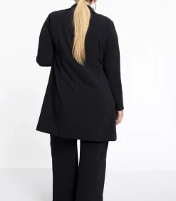 Hot Dames Blazer met imitatieleren detail DAMES Maatpakken & Blazers