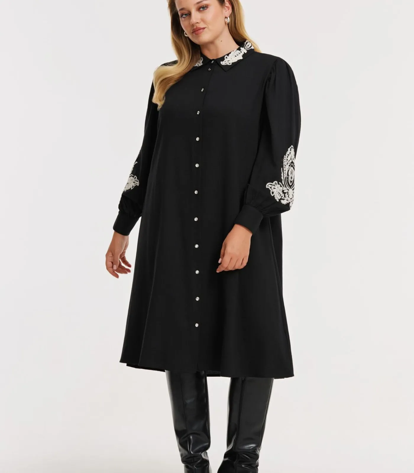 DAMES YOEK Dames Jurk print