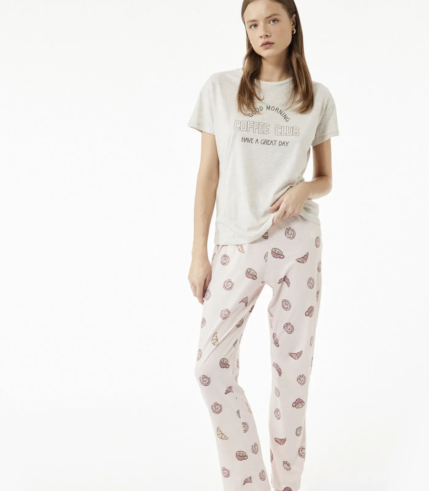 DAMES Koton Dames Pyjama Set Lange Mouwen Katoen Bedrukt