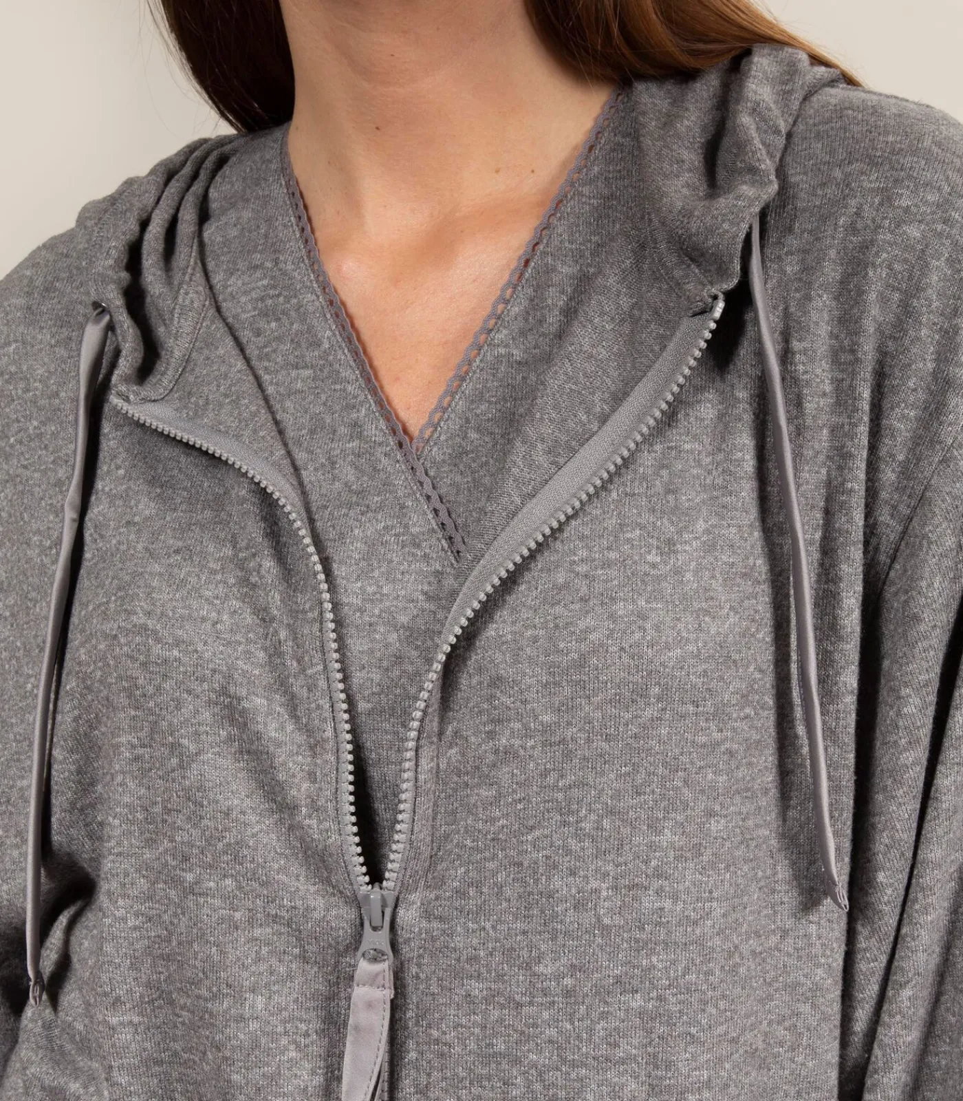 Discount Dames sweatshirt met capuchon Heather grijs DAMES Loungewear