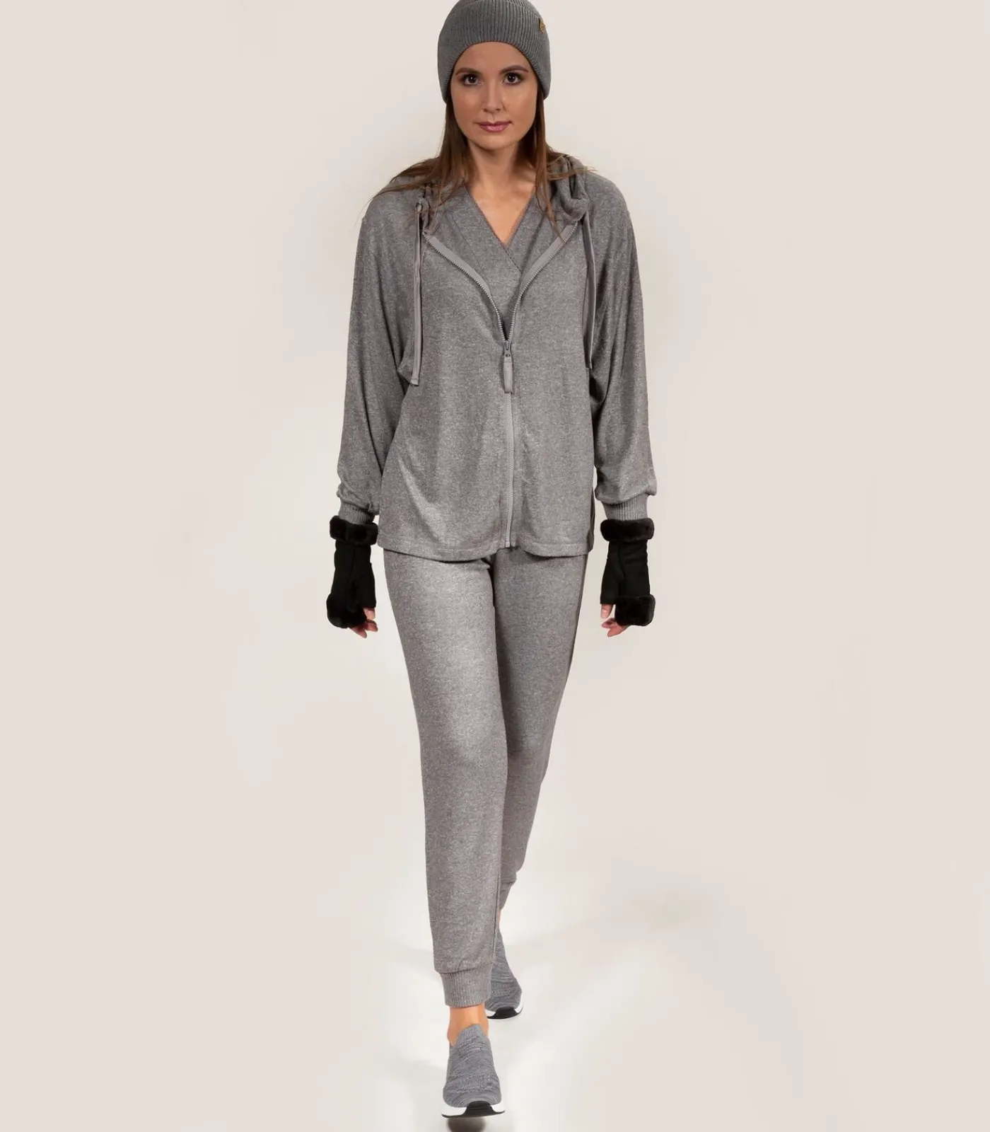 Discount Dames sweatshirt met capuchon Heather grijs DAMES Loungewear