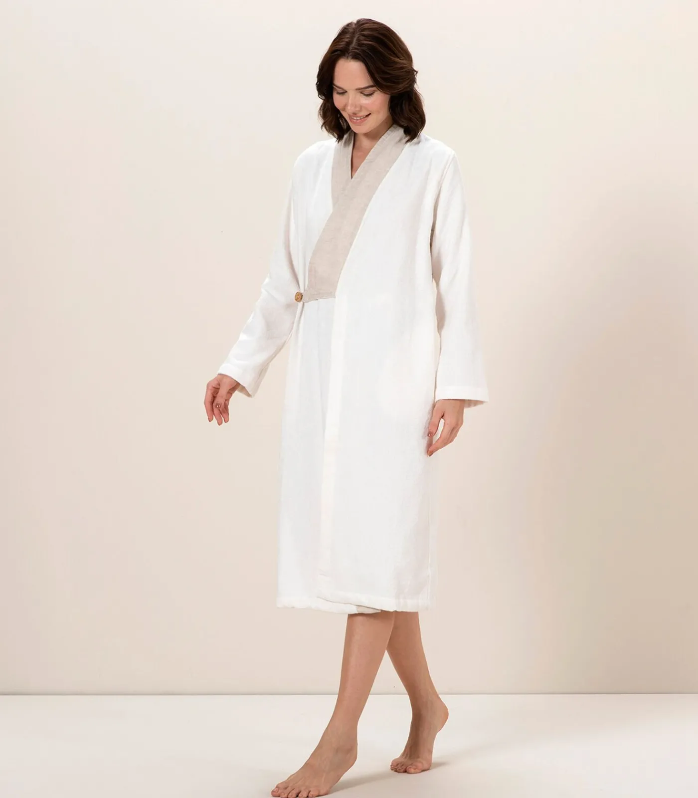 DAMES Chakra Damesbadjas Puur Ecru - L