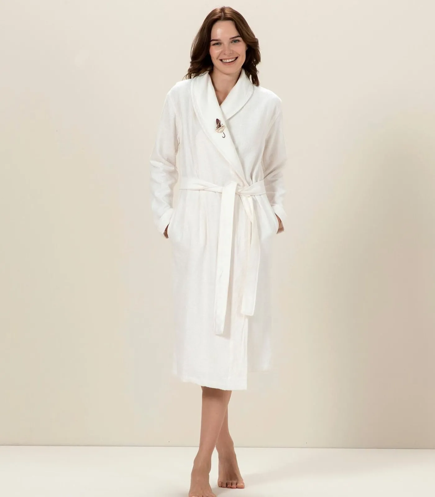 Online Damesbadjas Umbrella Ecru - S DAMES Badjassen