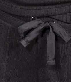 DAMES ISOTONER Damesbroek in ribgebreide wijde pijpen Zwart