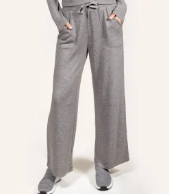 DAMES ISOTONER Damesbroek met wijde pijpen Heidegrijs