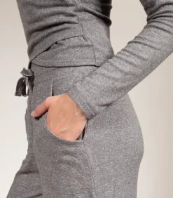 DAMES ISOTONER Damesbroek met wijde pijpen Heidegrijs