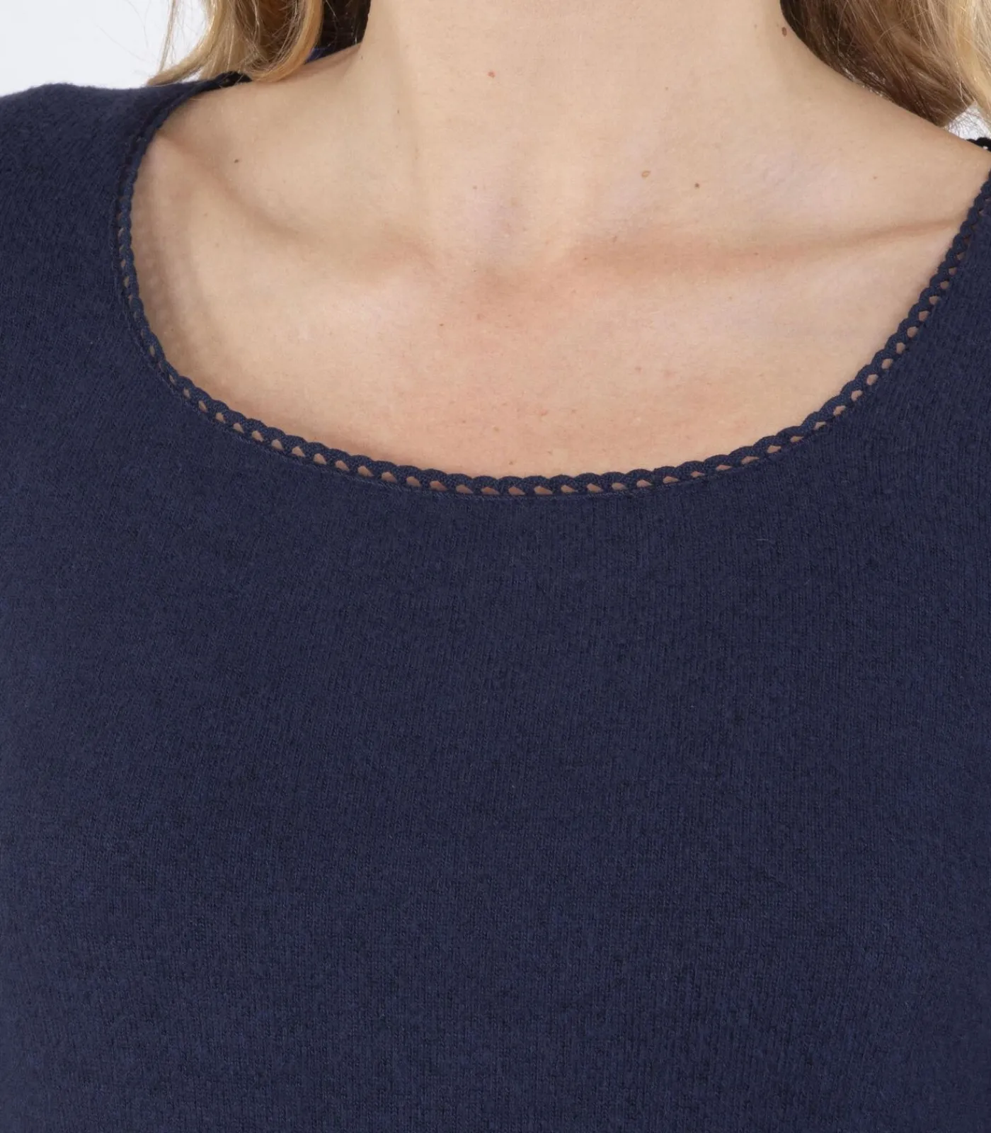 Online Dames-T-shirt met vierkante hals Navy DAMES Loungewear